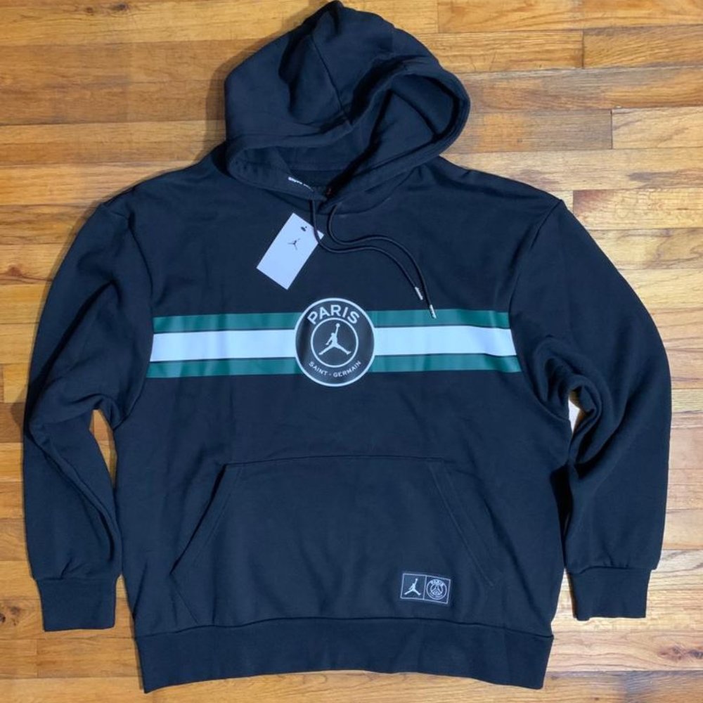 Nike Paris Saint-Germain Men's Fleece Pullover Hoodie Black Sizes